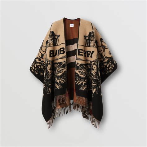 burberry jacquard cape|Women’s Ponchos & Capes .